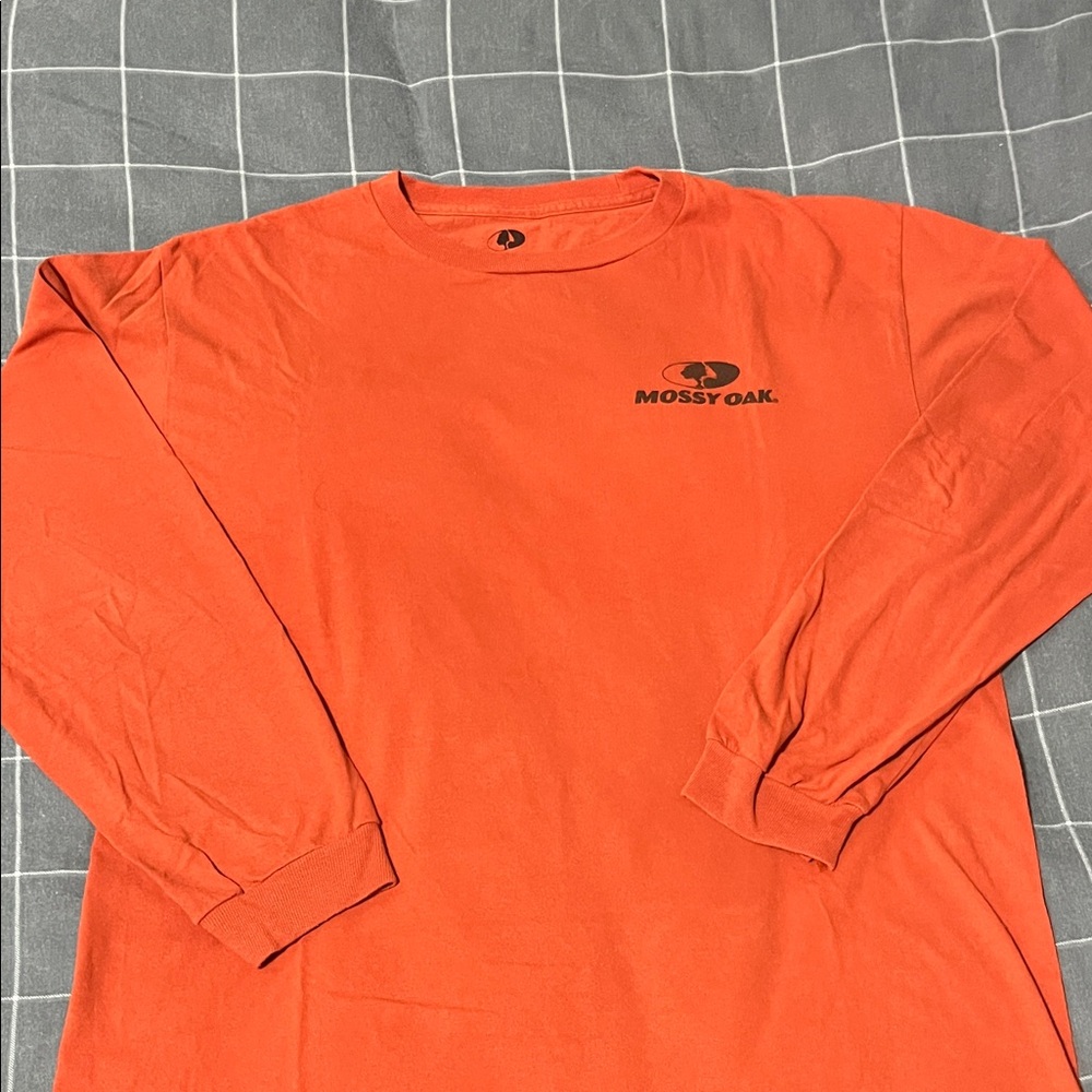 Mossy Oak Men's Vibrant Orange Long Sleeve Tee